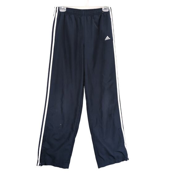 Adidas Men's M Navy White Stripe Retro Track Pants, Zipper Leg Y2K Streetwear - Picture 1 of 6